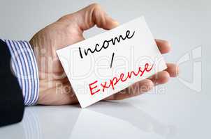 Income expense Text Concept