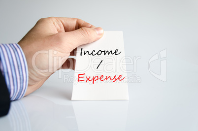 Income expense Text Concept