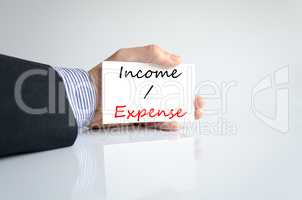 Income expense Text Concept