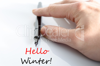 Hello winter Text Concept