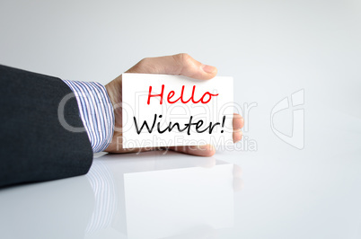 Hello winter Text Concept