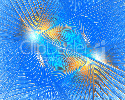 Abstract fractal design in blue.