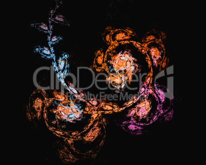 Abstract fractal design. Arabesque on black.