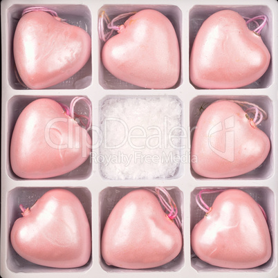 Pink heart shapes