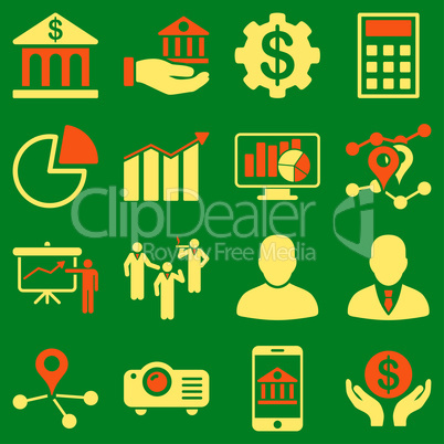 Banking business and presentation symbols.