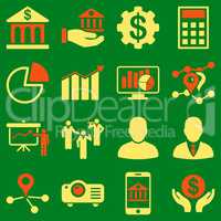 Banking business and presentation symbols.