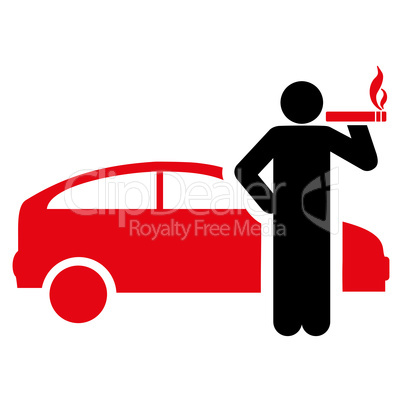 Smoking taxi driver icon