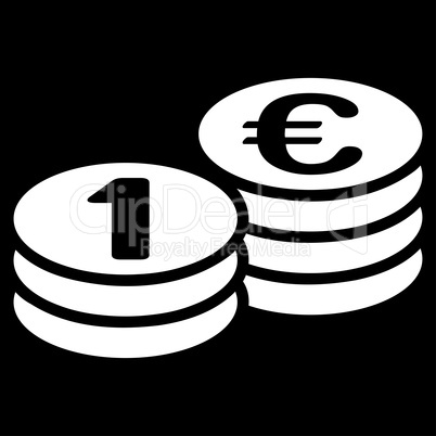 Coins one euro icon