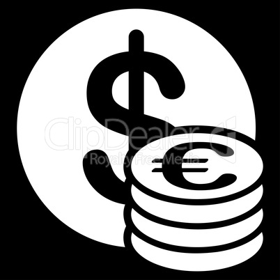Dollar euro coins icon