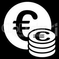 Euro coin stack icon