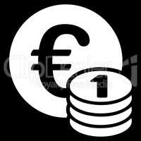 One euro coin stack icon