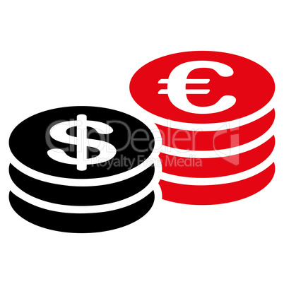 Coins dollar euro icon