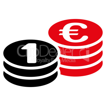 Coins one euro icon