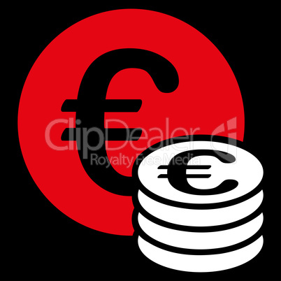 Euro coin stack icon