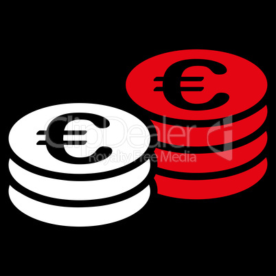 Euro coin stacks icon