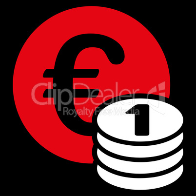 One euro coin stack icon