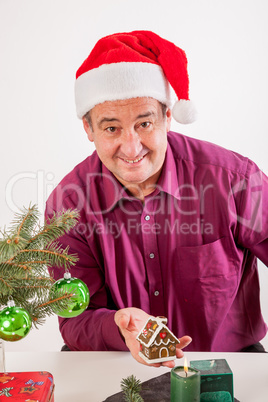 Man alone on Christmas party