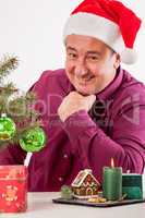 Man alone on Christmas party