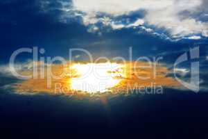 Background of clouds and sun