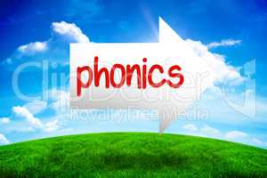 Phonics against green hill under blue sky