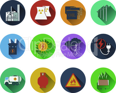 Set of energy icons