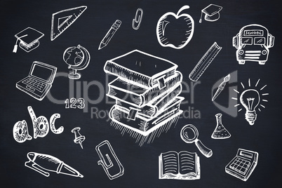 Composite image of education doodles