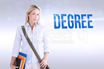 Degree against grey background