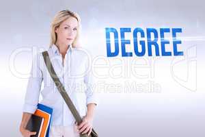 Degree against grey background