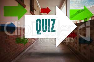 Quiz against empty hallway