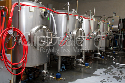 Modern interior of a brewery