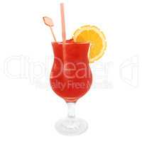 Strawberry Daiquiri Cocktail isolated on white background