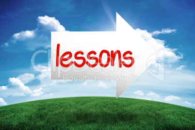 Lessons against green hill under blue sky