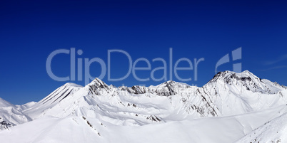 Panoramic view from ski slope in nice sun day