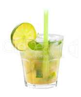 Mojito Cocktail isolated on white with clipping path