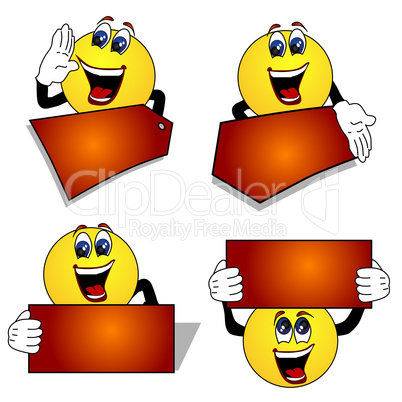 Emoticons with blank signs on white background. Proper for any designs.