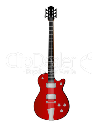 Electric rock guitar isolated on white background.