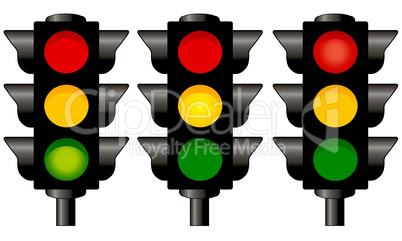 Traffic lights graphic isolated on white background