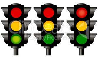Traffic lights graphic isolated on white background