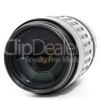 Tele zoom lens isolated on white