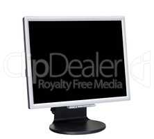 Black computer display isolated on white background