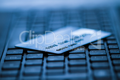 Credit card on keyboard