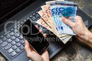 Smart phone and computer for on line payment