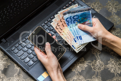 Smart phone and computer for on line payment