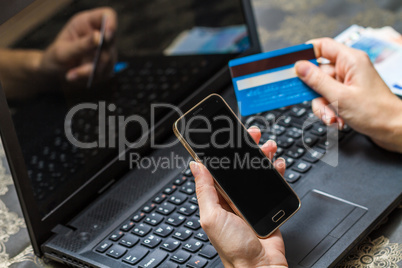 Smart phone and computer for on line payment