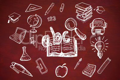 Composite image of education doodles