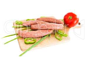 Sausage isolated on white background with clipping path