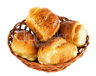 Bun with marmalade isolated with clipping path