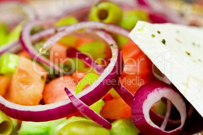 Fresh salad with cheese