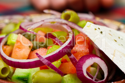Fresh salad with cheese