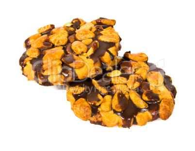 Cookie / Biscuit with chocolate isolated on white